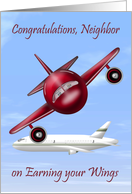 Congratulations To Neighbor, pilot’s license, raccoons flying a plane card