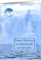 Wedding Anniversary to Son and Son in Law with a Blue Moon Theme card