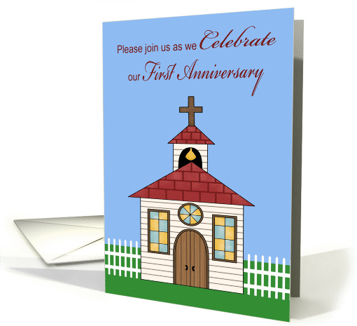 Invitations, 1st Anniversay Celebration for church, white... (1250028)