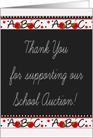 Thank You School Auction Support, general, ABC’s, apples, chalkboard card