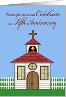 Invitations, 5th Anniversay Celebration for church, picket fence card