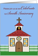 Invitations, 7th Anniversay Celebration for church, picket fence card
