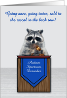 Thank You Auction Support, custom organization specific, raccoon card