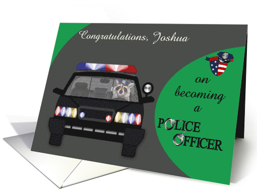 Congratulations on Graduation from Police Academy Custom Name card