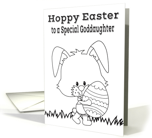 Easter to Goddaughter Coloring Card with a Bunny and a... (1256176)