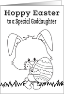 Easter to Goddaughter Coloring Card with a Bunny and a Decorated Egg card