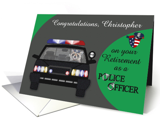 Congratulations on Retirement as Police Officer Custom Name card