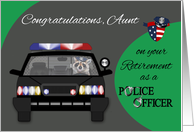 Congratulations to Aunt on Retirement as Police Officer, raccoon card