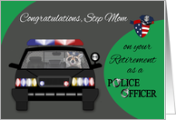 Congratulations to Step Mom on Retirement as Police Officer, raccoon card