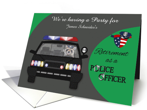 Invitations to Retirement Party as Police Officer, Custom Name card