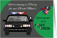 Invitations to Retirement Party for Birth Mom as a Police Officer, car card
