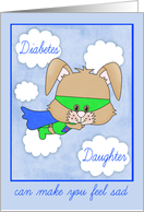 Encouragement for Daughter with Diabetes, child, Superhero bunny card