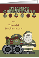 Christmas to Daughter-in-Law in the Army, Santa Claus with a tank card