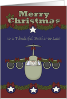 Christmas to Brother-in-Law in the Air Force, Santa Claus flying card