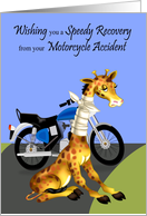 Get Well from a Motorcycle Accident with a Giraffe with Neck Bandaged card