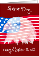Patriot Day, general, bald eagle against an American flag, stars card
