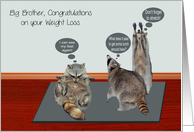 Congratulations To Big Brother On Weight Loss, raccoons, exercise card