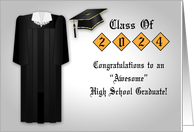 Congratulations on 2024 High School Graduation Female Black Gown card