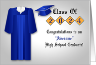 Congratulations on 2024 High School Graduation with Female Blue Gown card