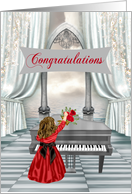 Congratuations to young girl for Piano Recital, beautiful ocean view card