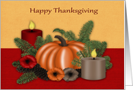 Thanksgiving, general, Beautiful fall arrangement, pumpkin, candles card