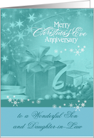 Anniversary on Christmas Eve to Son and Daughter-in-Law, ornaments card