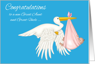 Congratulations on becoming Great Aunt and Great Uncle, great niece card