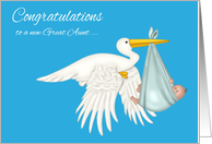 Congratulations on Becoming a Great Aunt to Grandnephew with Stork card