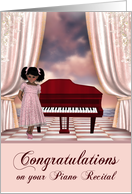 Congratulations to Young Dark Skinned Girl on Piano Recital card