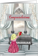 Congratulations to Young Girl for Piano Recital with an Ocean View card