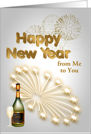 New Year’s Custom Year 2025 and Personalization with Fireworks card