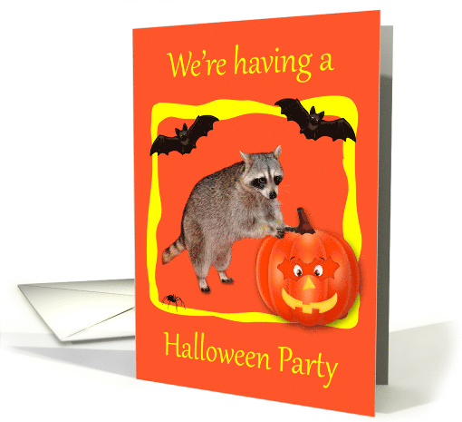 Invitations to Halloween Party, Raccoon with... (644350)