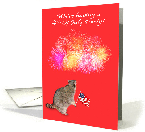 Invitations, 4th Of July Party, Raccoon Watching fireworks... (820105)
