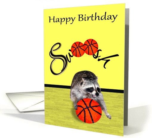 Birthday to Coach, a cute raccoon with a basketball on... (846136)