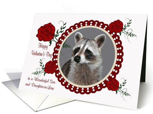 Valentine's Day to Son and Daughter in Law with Raccoon in... (886278)