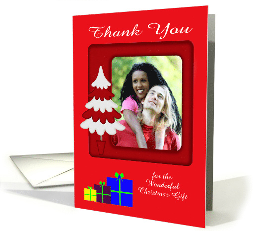 Thank You for the Christmas Gift Custom Name Photo Card... (888852)