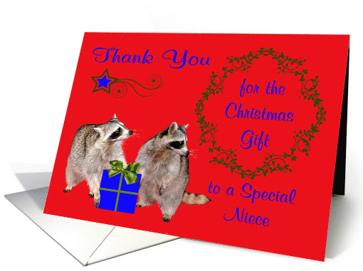 Thank You for the Christmas Gift to Niece, cute raccoons... (889984)