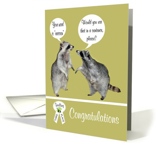 Congratulations On Third Place In The Spelling Bee card (933696)