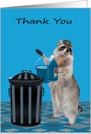 Thank You to Janitor, general, adorable raccoon wearing a hat card