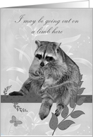 Marriage Proposal with a Beautiful Raccoon Sitting on a Tree Limb card