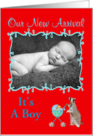 Birth Announcement Photo Card, Boy card
