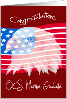 Congratulations, OCS Marine Graduate, Bald Eagle on an American Flag card