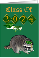 Congratulations on Graduation Custom Year 2024 with a Raccoon card