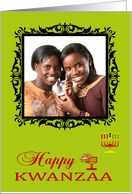 Kwanzaa, Photo Card, general, kinara with seven candles on green card