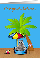 Congratulations to Husband on Retirement Card with a Raccoon card