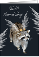 World Animal Day with a Raccoon Angel and the Wings of Others card