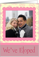 We’ve Eloped Photo Card, Pink hearts card