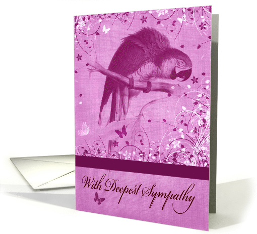 Sympathy on Loss of Parrot with a Bird Perched on a Branch card