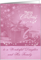 Christmas to Daughter and Family with a Beautiful Festive Display card