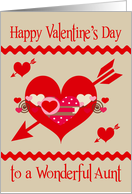 Valentine’s Day to Aunt with Colorful Arrowed Hearts and Zigzags card